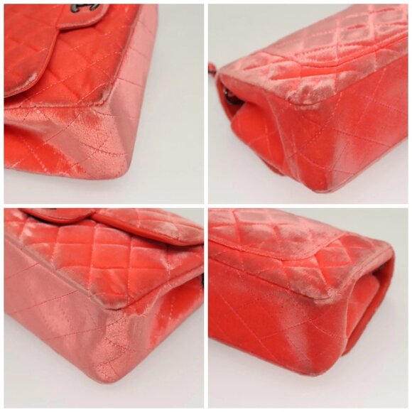 CHANEL Matelasse Chain Shoulder Bag Velor Pink CC Auth 129957 - Picture 14 of 16